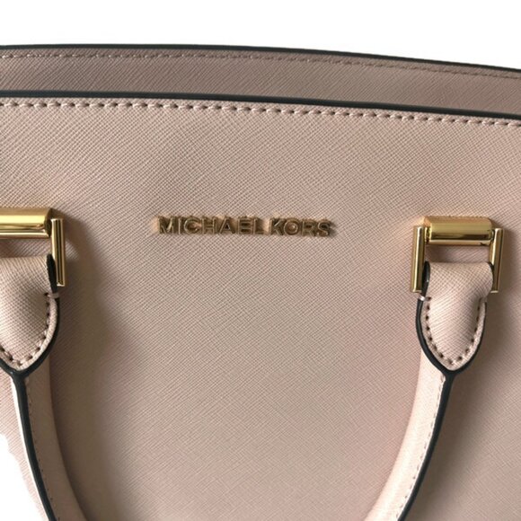 Michael Kors Selma Blush Saffiano Leather Satchel/Crossbody with Gold Hardware - Picture 4 of 10